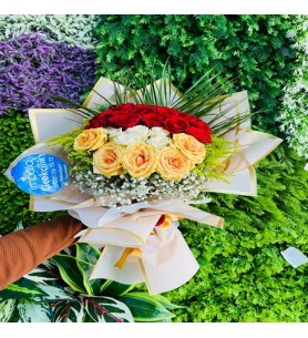 Renkli Gül Buketi 25 adet
